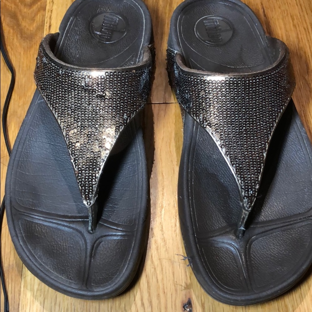 Fit flop brown sequins. Size 7